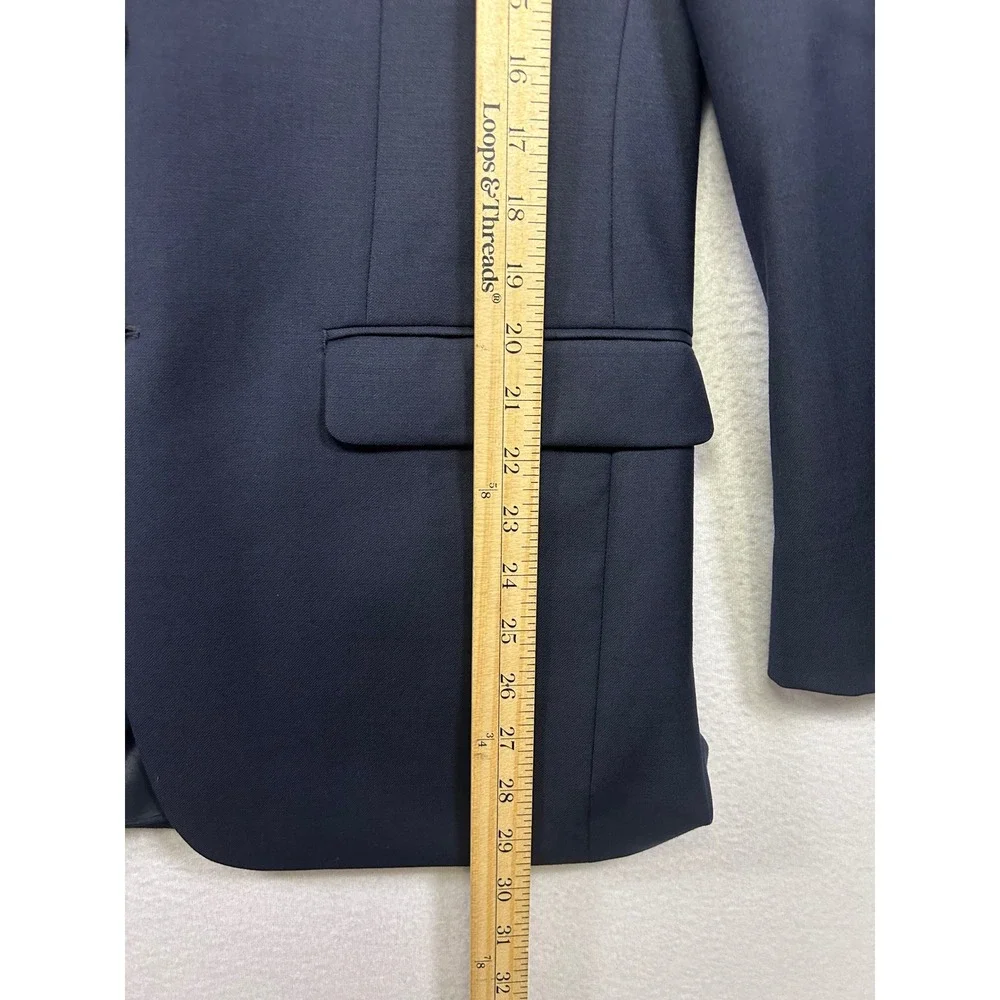 Preppy Lauren Ralph Lauren Mens 38 Navy Blue Wool Gold Button Blazer